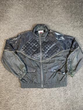Active Frontier Jacket Womens S Gray Bomber Nylon Lined Padded Pockets